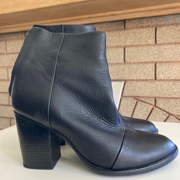rag & bone Black Leather Heeled Boots Made in Italy Women’s Size 37.5 - Picture 1 of 10